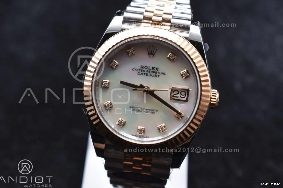 Steel Diamonds on MOP 655 904L White Clean Bracelet Dial 126333 Best EasyMatch RG Jubilee 1:1 DateJust SS Edition VR 41 0208